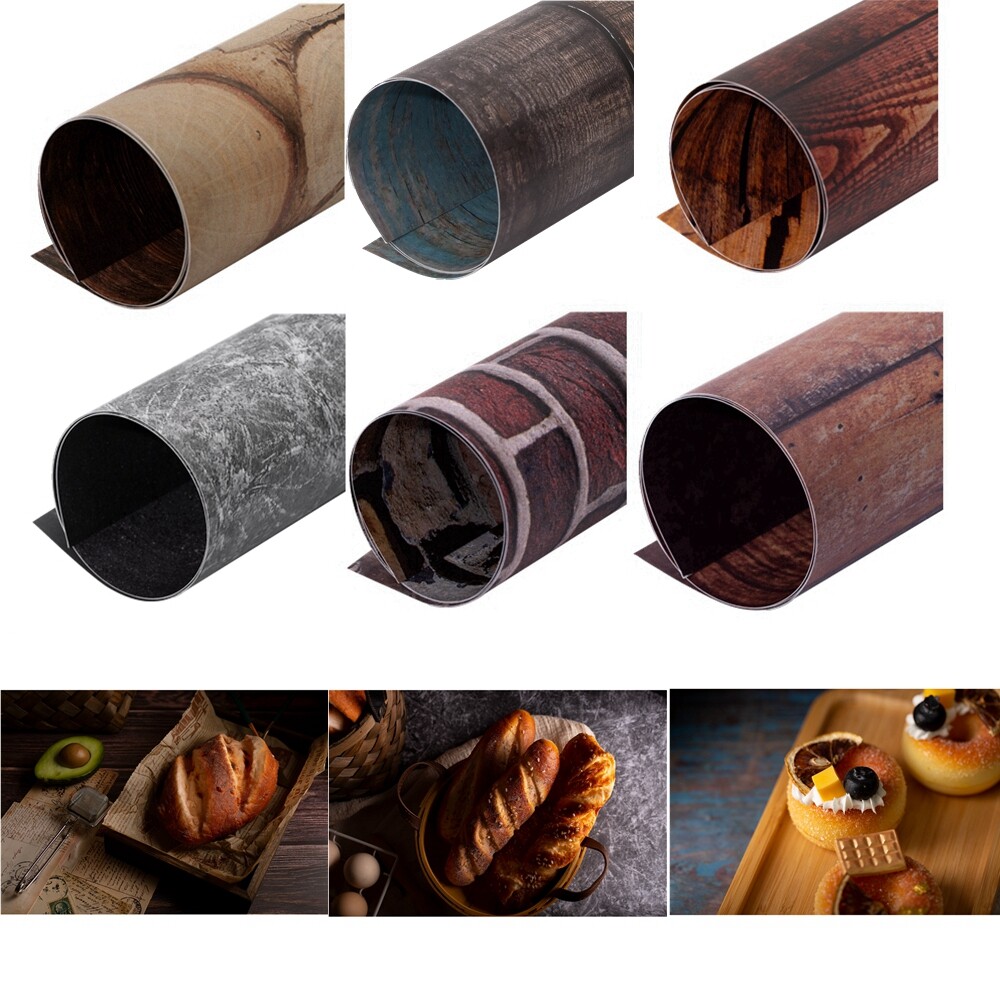 6PCS 22x35in Double-sided Textured PVC Backdrop Paper Props Photography Studio
