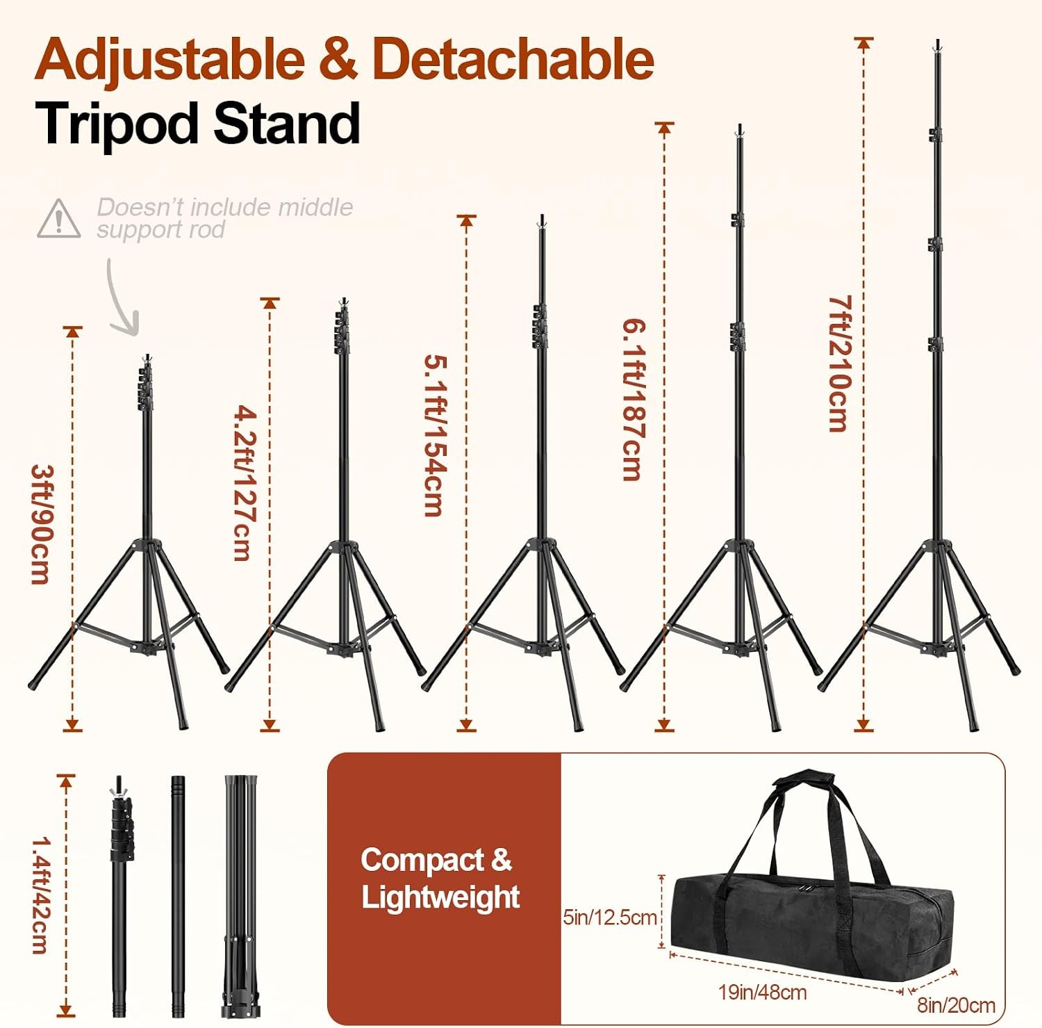 Backdrop Stand 10x7ft(WxH Photo Studio Adjustable Background Stand Support