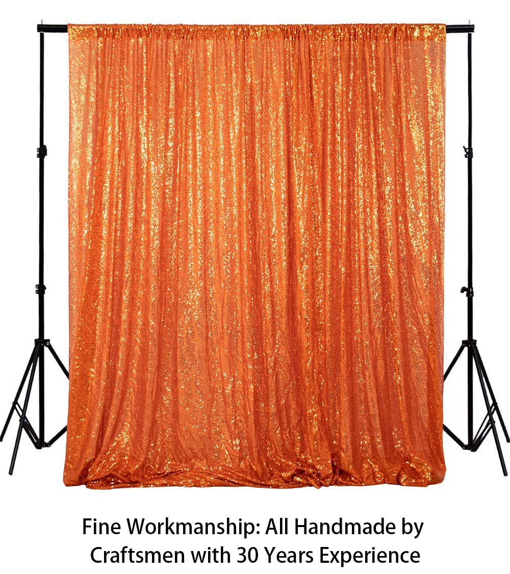ShinyBeauty Photobooth Backdrop 4FTx7FT Orange Sequin 4FTX7FT,