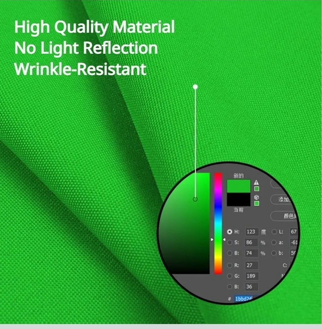 Portable Collapsible Webcam Backdrop with Package Bag Background Green Screen…