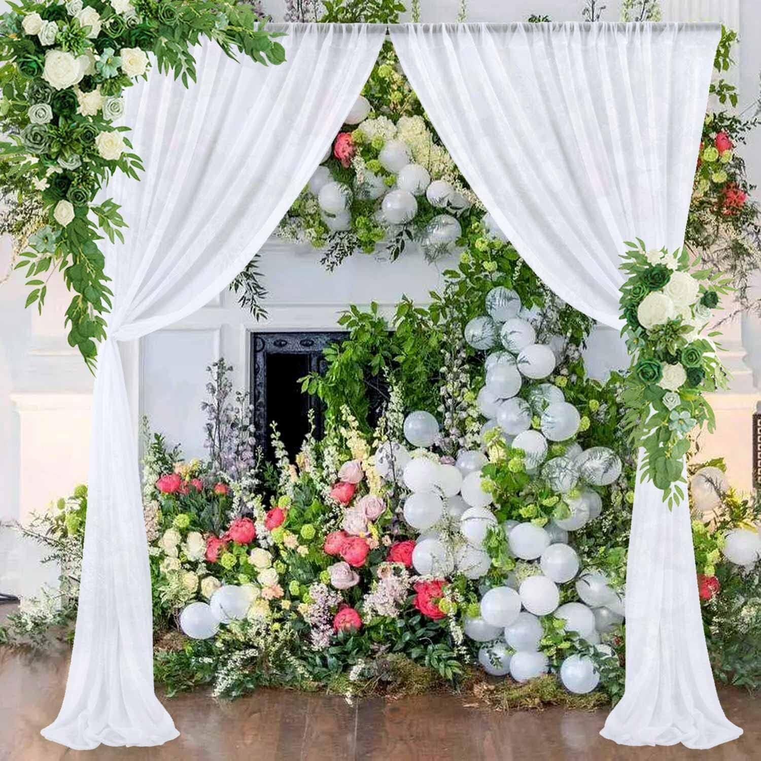 5′ x 10′ Chiffon Backdrop Panel Curtain PhotoBackground Wedding Arch Stage Décor