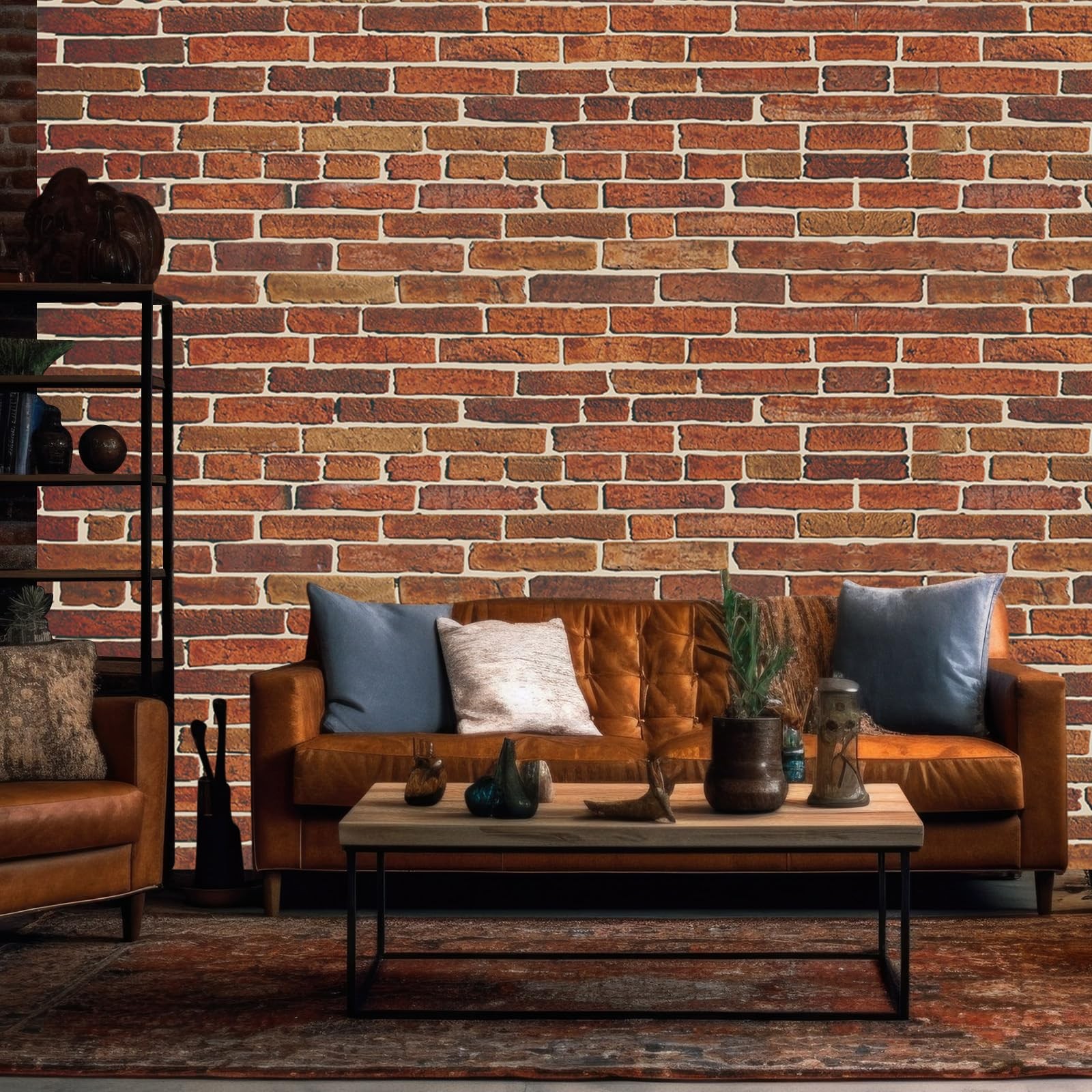 VitalCozy 10 x 8 ft Brick Wall Backdrop for Photography 10 x 8 ft, Dark Red
