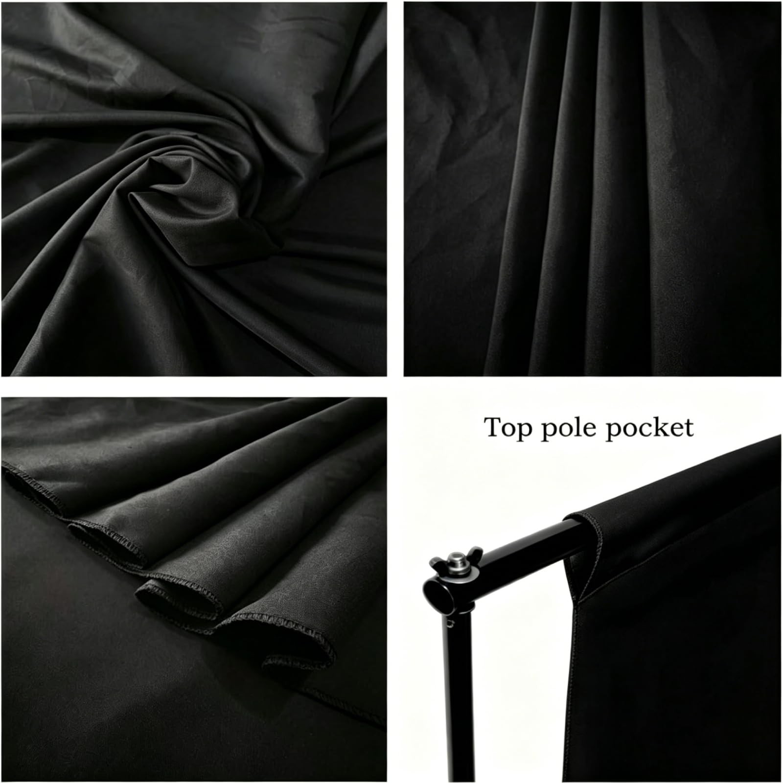 Aimosen 10 x 7 FT Black Backdrop Background for Photography, 7 X 10 FT,