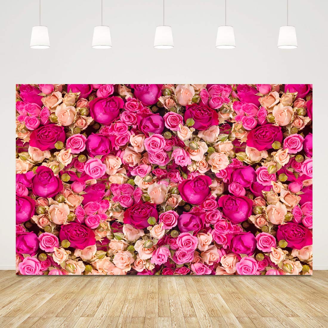 Rose Flowers Photography Backdrop Background Baby Shower Wedding Happy Birthday