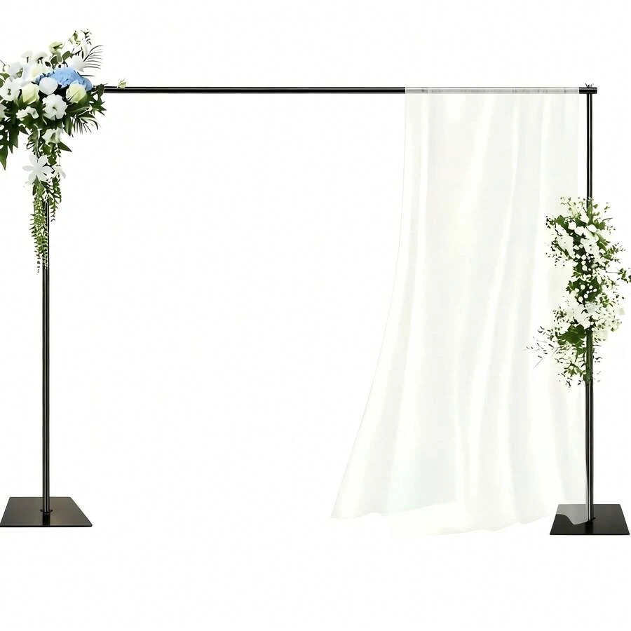 NEW Adjustable Backdrop Stand Kit 6.5ft X 10ft, Heavy-Duty Metal Frame With Flat