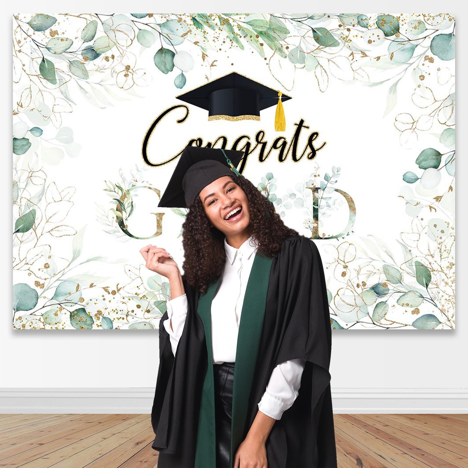 Greenery Graduation Backdrop Congrats Grad Class of 2025 Graduate Party Backg…
