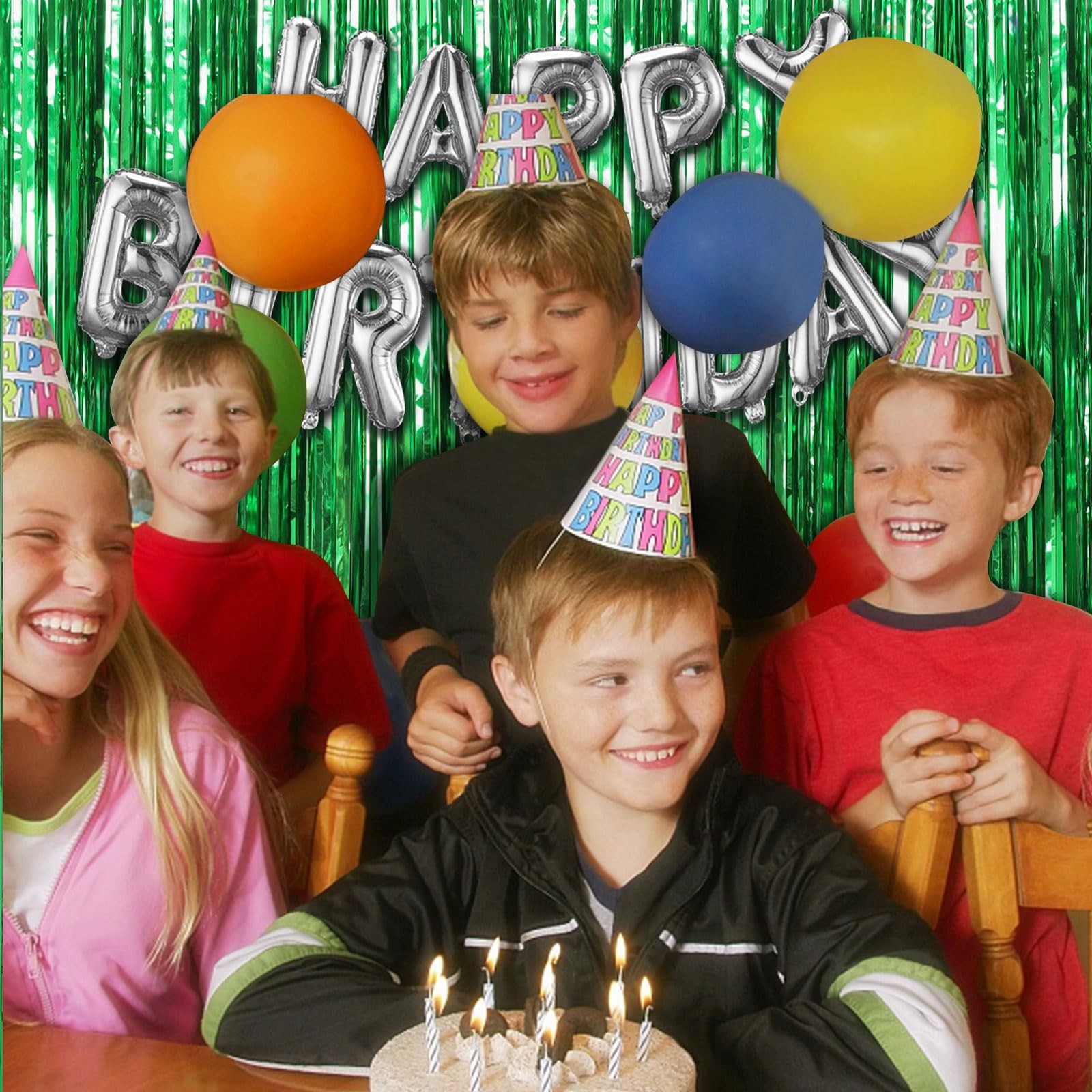 2 Pack Green Streamers Backdrop Jungle 39.4″w X 78.7″l (Pack of 2),