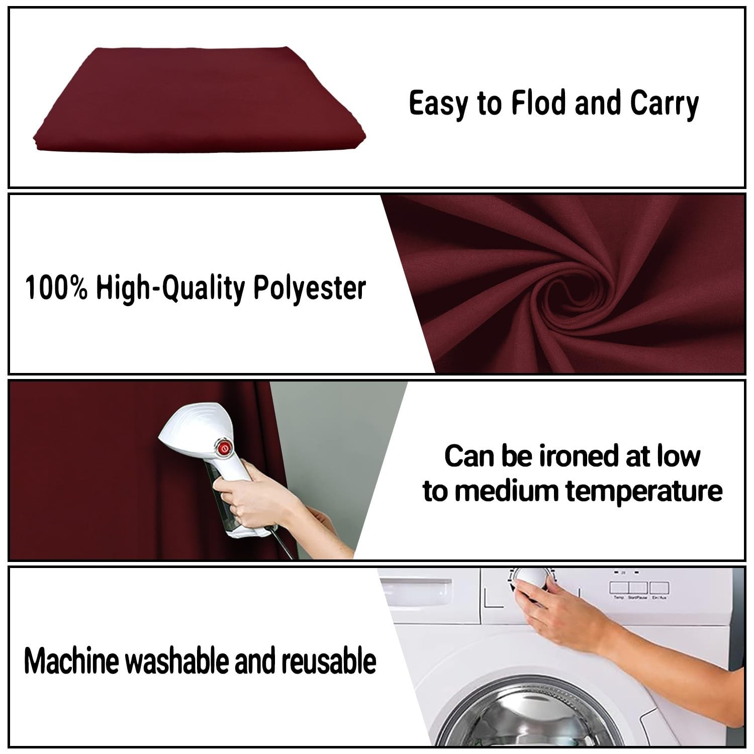 8x10FT Burgundy Wine Red Screen Backdrop for Photography Photo Booth Parties