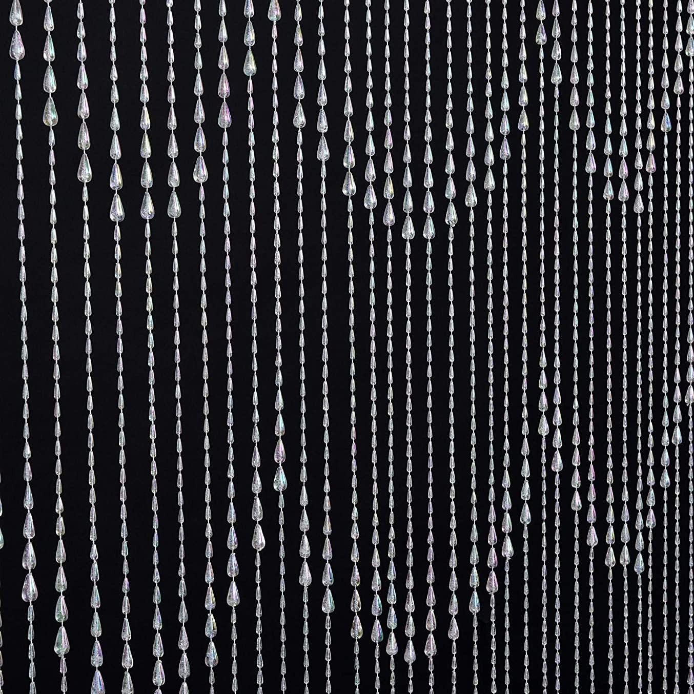 Iridescent Crystal Beaded Curtain 3×6 FT for Home, Wedding, Cafe Decor