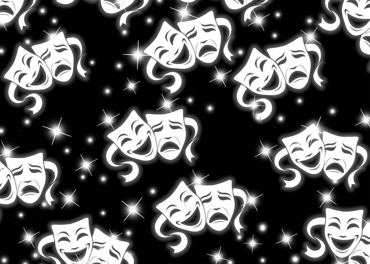7x5FT Black Mask Backdrop Early 2000s Old School Emotion Glamour Shots Backdrops