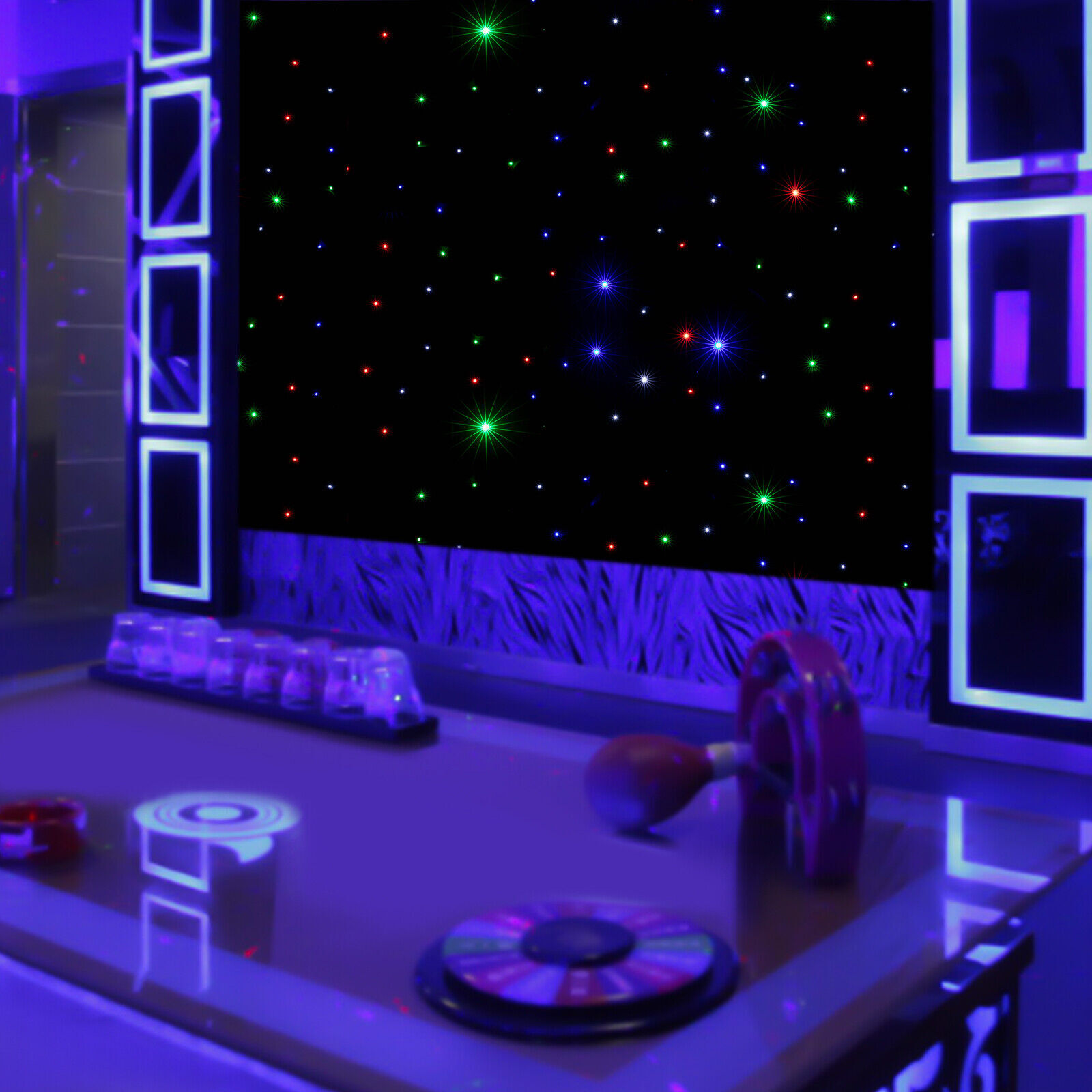 20FT*10FT LED Stage Star Backdrop Wedding Party Xmas Curtain Velvet Material NEW