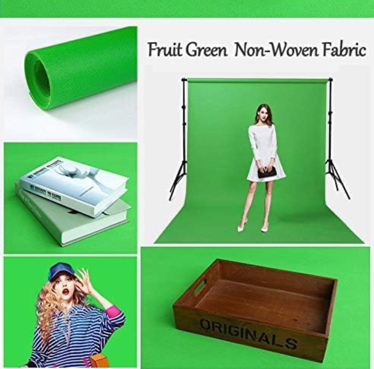 Green Screen Backdrop 5x7ft Non-Woven Fabric Photo Background Studio Photography