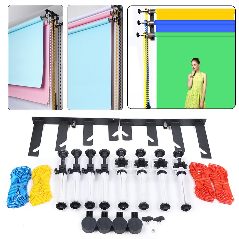 Backdrop Holder Wall Mount 4 Roller Photography Background Support System NEW US