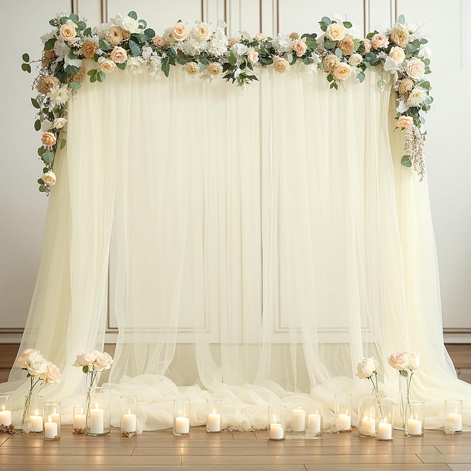 Parties 10Ft X 8Ft Sheer Backdrop Curtains for Bridal Shower Birthday Baby Showe