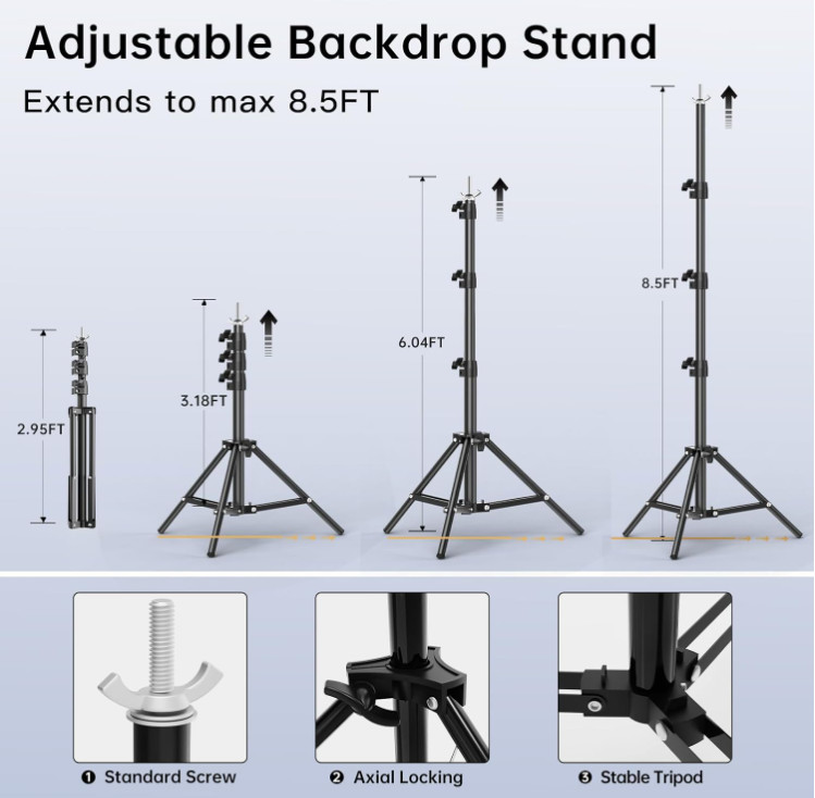 Soporte De Telon De Fondo Para Fiestas Estudio Fotografia 10.1 x 8 ft Ajustable
