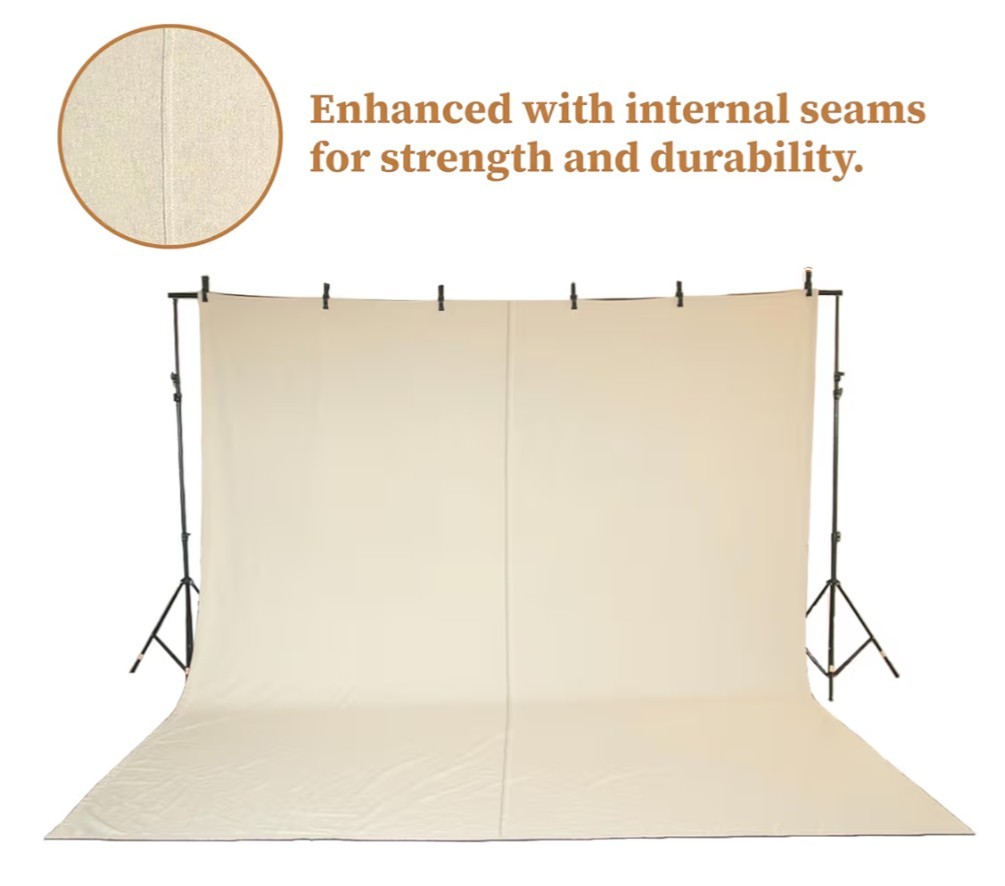 Heavy Duty Off White Canvas Photography Backdrop 12x14ft Seamless Studio Cloth