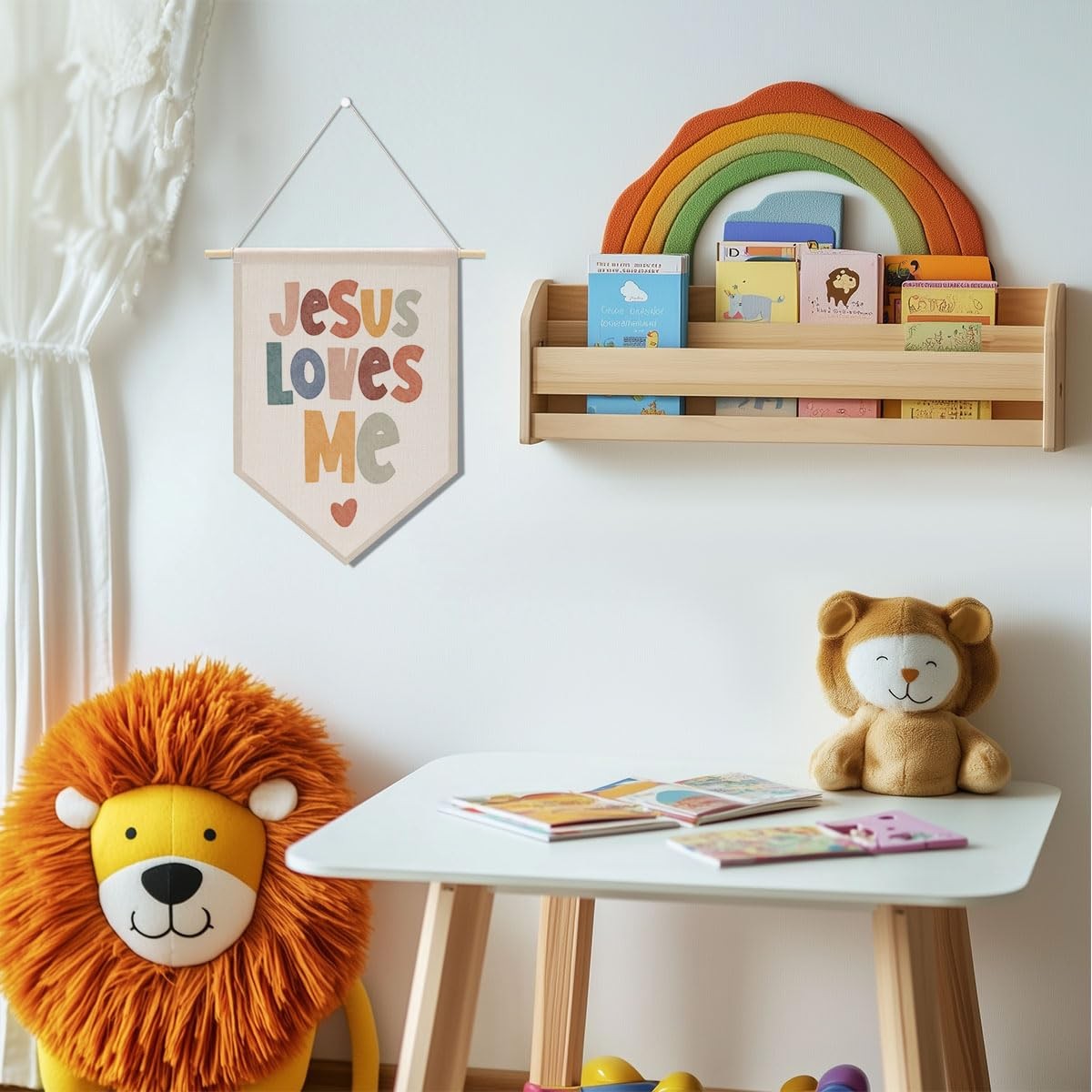 2 PCs Inspirational Bible Verse Boho Toddler Baby Room Nursery Wall Decor Chr…