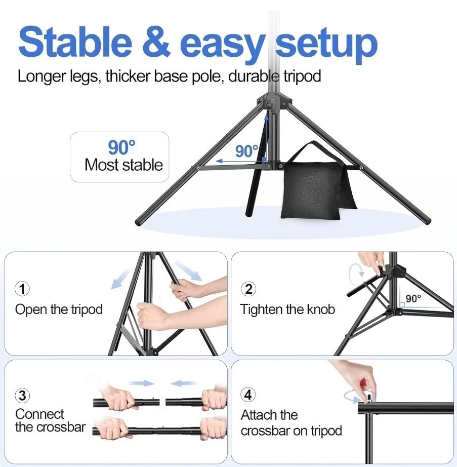 Backdrop Stand 10x7ft(WxH) Photo Studio Adjustable Background Stand Support