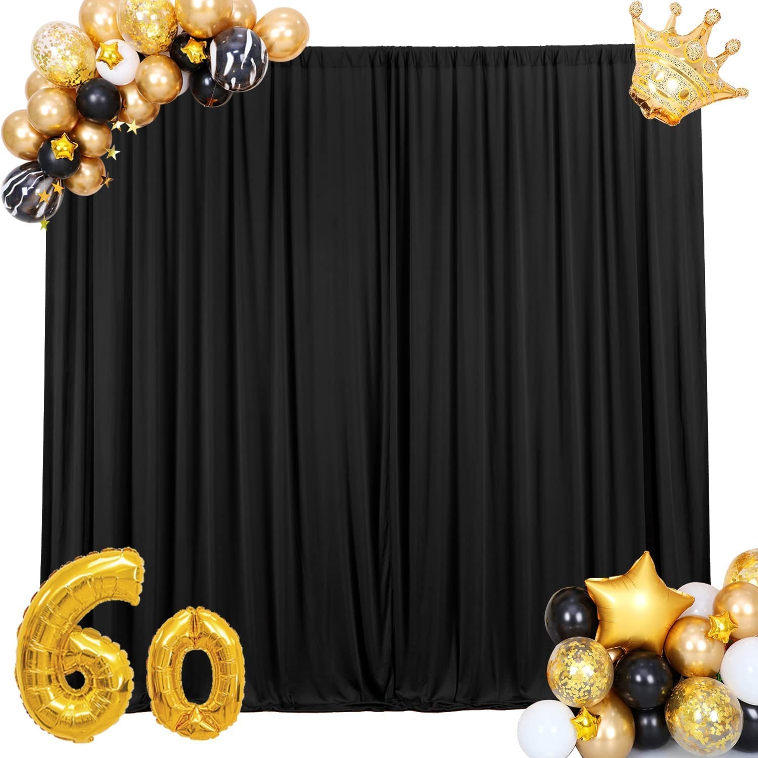 AK Trading CO. 10 feet Wide x 12 feet Long Polyester Backdrop Drapes Curtains…