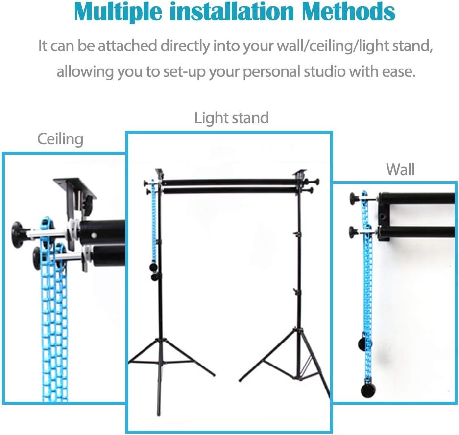 Photography Backdrop Double Roller Wall Mounting Manual Background Support Syste