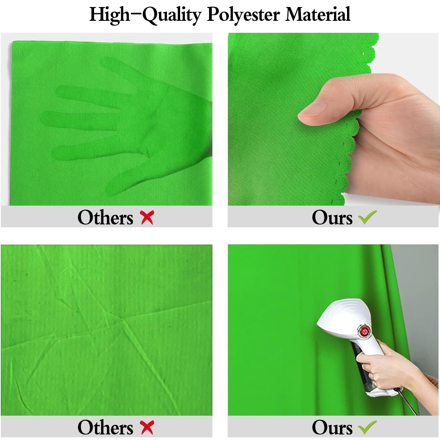 LYLYCTY 8x10FT Green High Density Fabric Screen Backdrop, Solid 8X10ft,