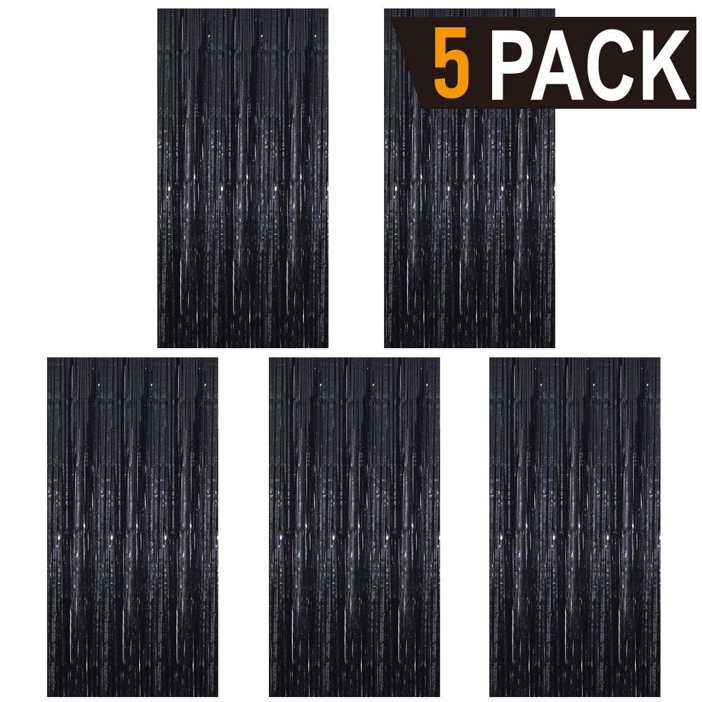 3.2 ft x 9.8 ft Metallic Tinsel Foil Fringe Curtains Party Photo Backdrop Par…