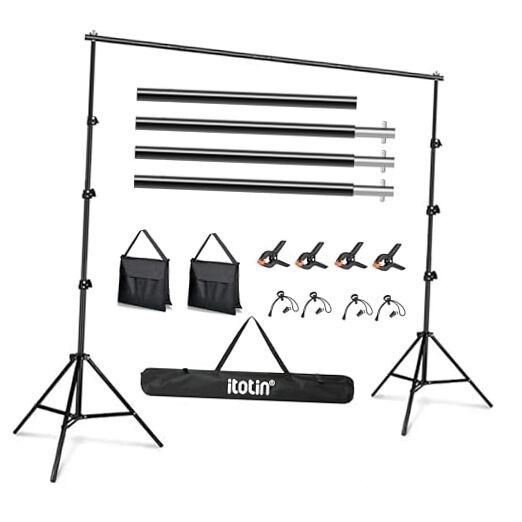 Photo Backdrop Stand 9ft x 10ft Photograhy Adjustable Background 9x10ft Black