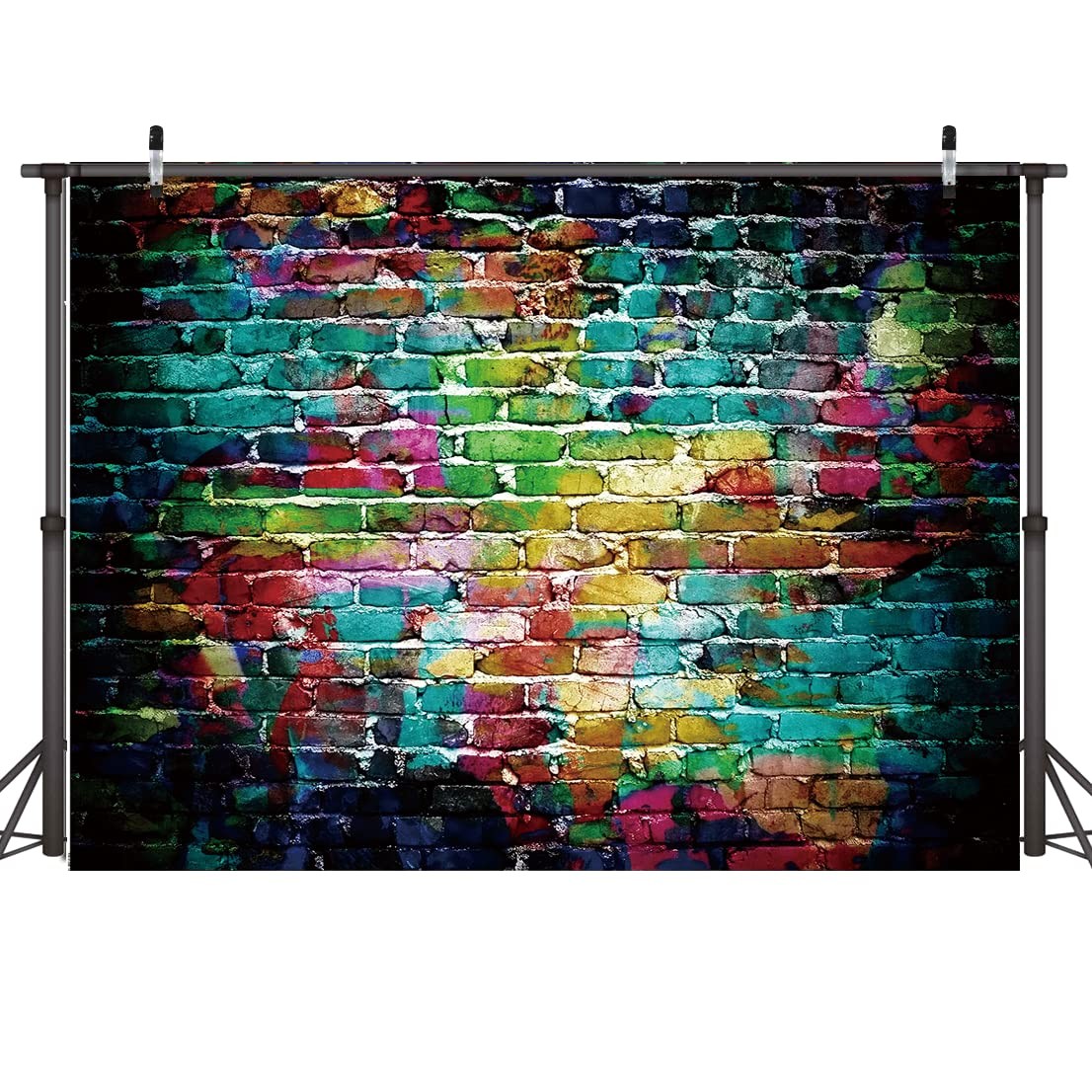 Dudaacvt Graffiti Photography Backdrop, 10×8 ft Colorful 10x8ft, Random color