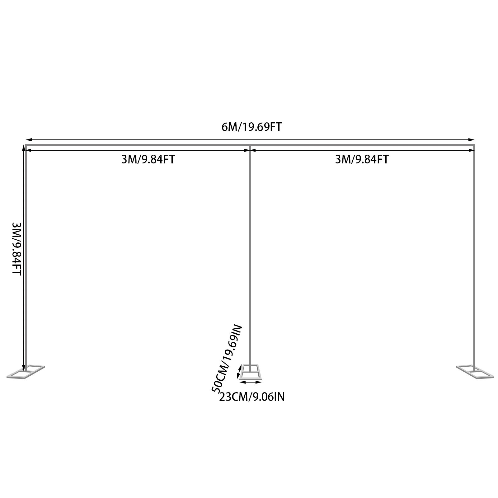 10x20Ft Wedding Backdrop Stand Heavy Duty Pipe Kit Curtain Frame Photography