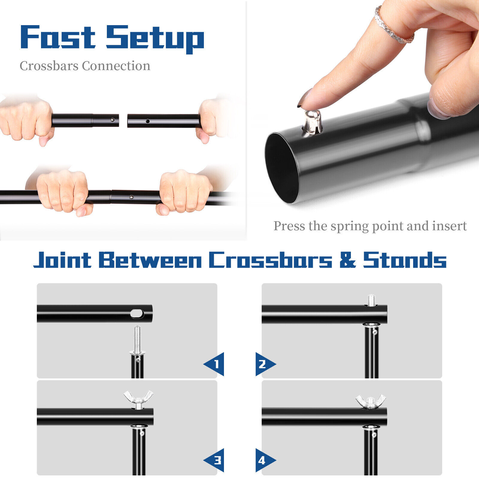 10FT Photography Photo Backdrop Support Stand Set Background Crossbar Kit Best