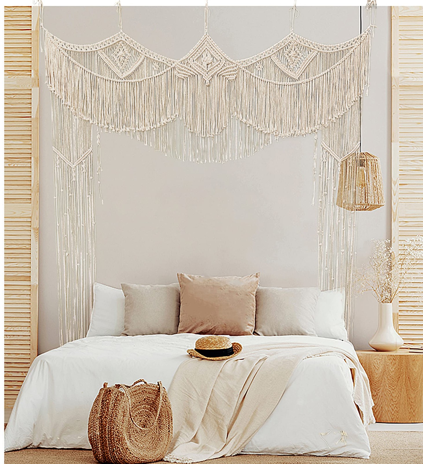 kiido Large Macrame Wedding Backdrop for Arbor/Arch Bohemian Wall Hanging Decor