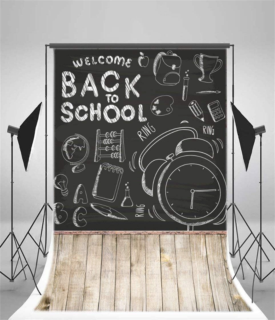6x8ft Welcome Back to School Backdrop Chalkboard Drawing Photography Prop