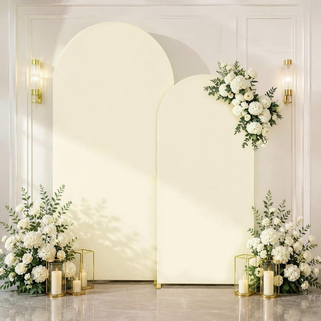 Beige Arch Covers 7.2 and 6Ft Wedding Arch Backdrop Cover Set of 2 Baby Shower B