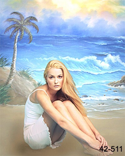 10*20 Ft Muslin 100% Airbrush Painted Photo Beach Backdrop Background 42-511