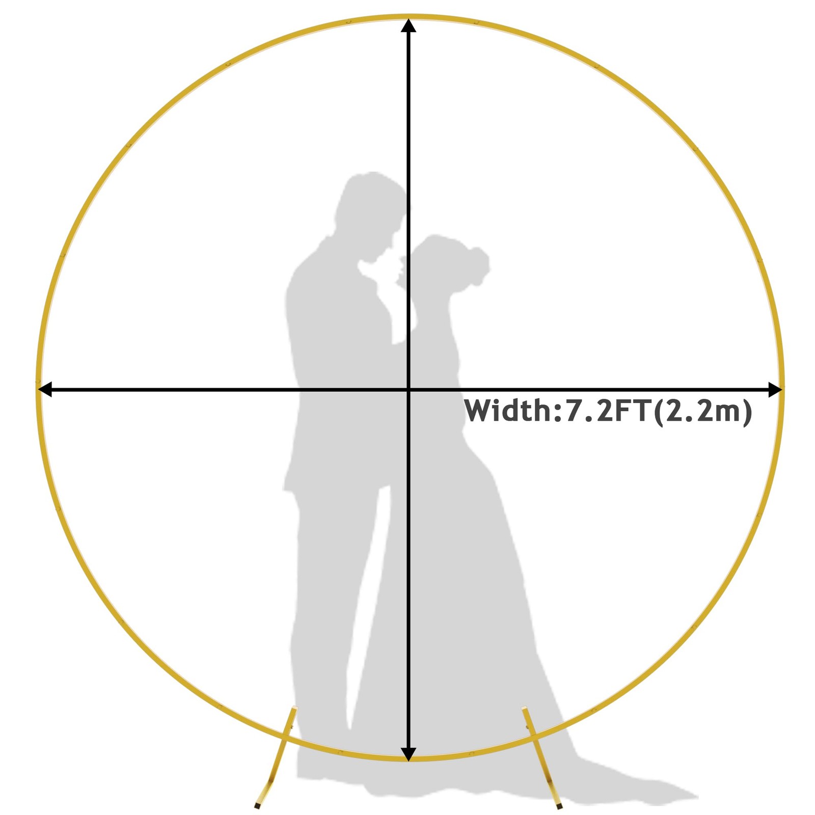Round Backdrop Stand 7.2FT Circle Balloon Arch Frame Circle Backdrop Stand Go…