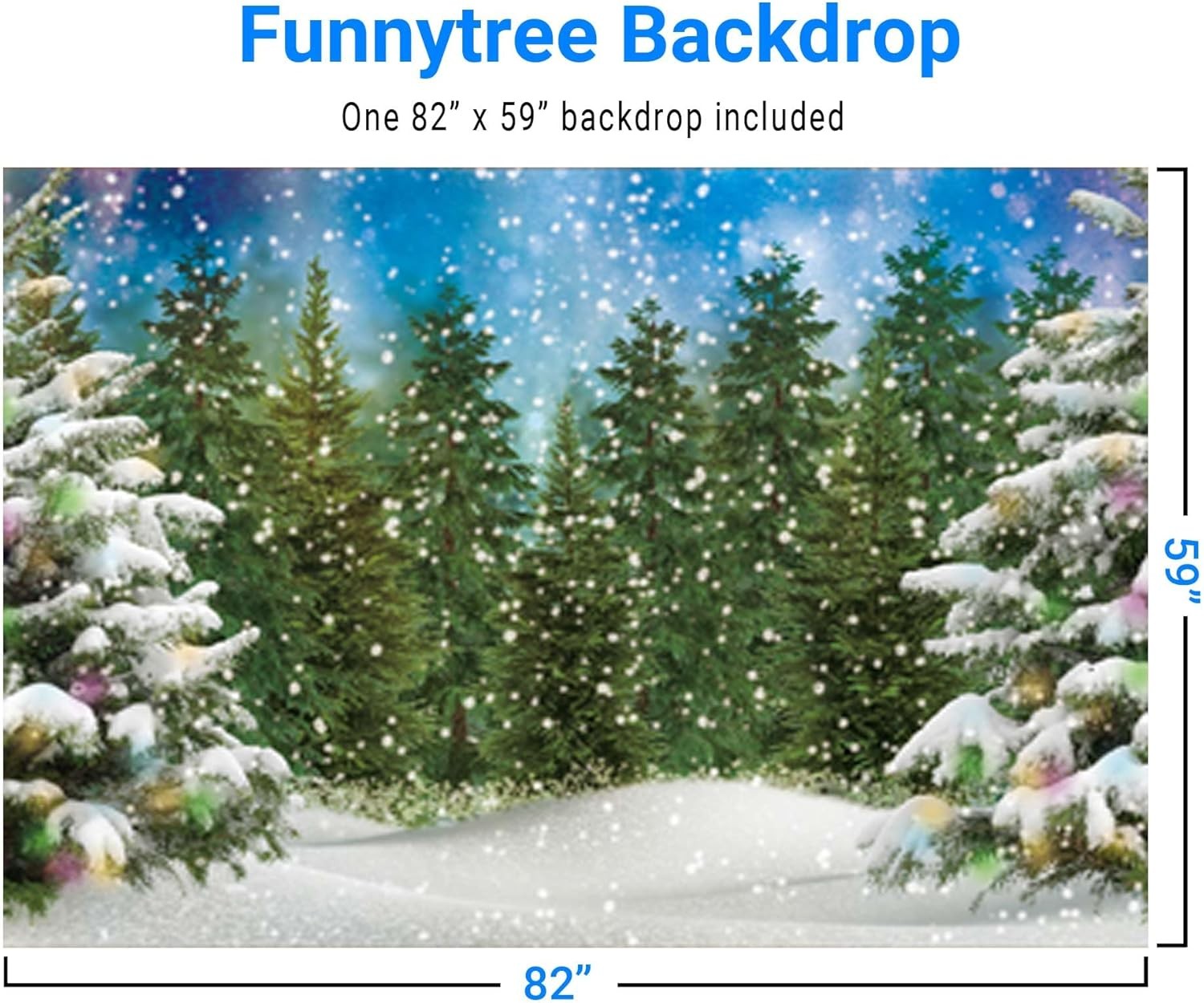 7x5FT Winter Forest Landscape Photography Backdrop Snowy Christmas Pine Tree