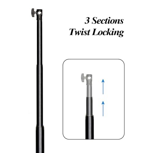10 ft Backdrop Stand Aluminum Alloy Telescopic Crossbar, 3 Sections Twist