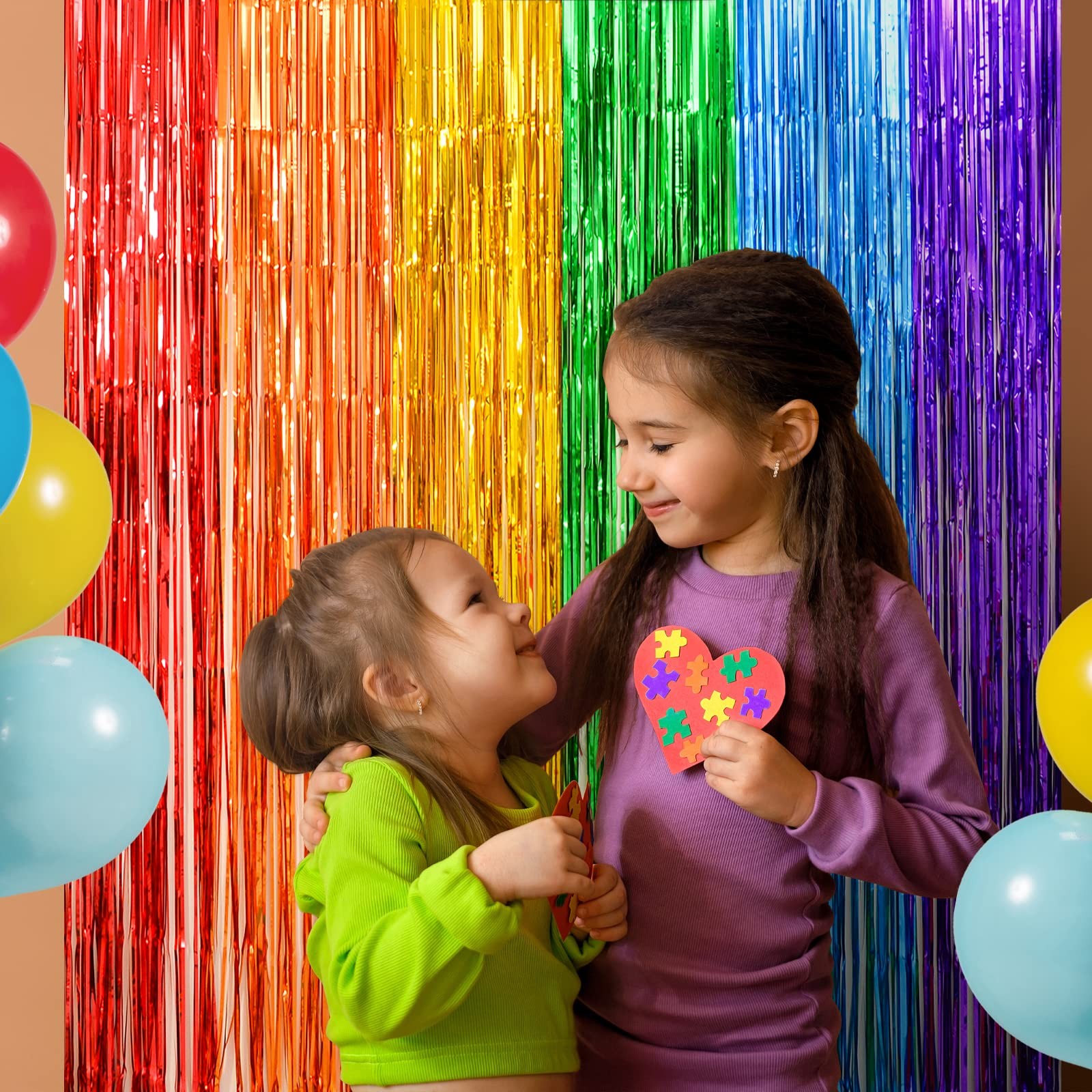 Rainbow Party Decorations, 2 Pack 3.3×6.6ft Pride Decorations, Cartoon Birthd…