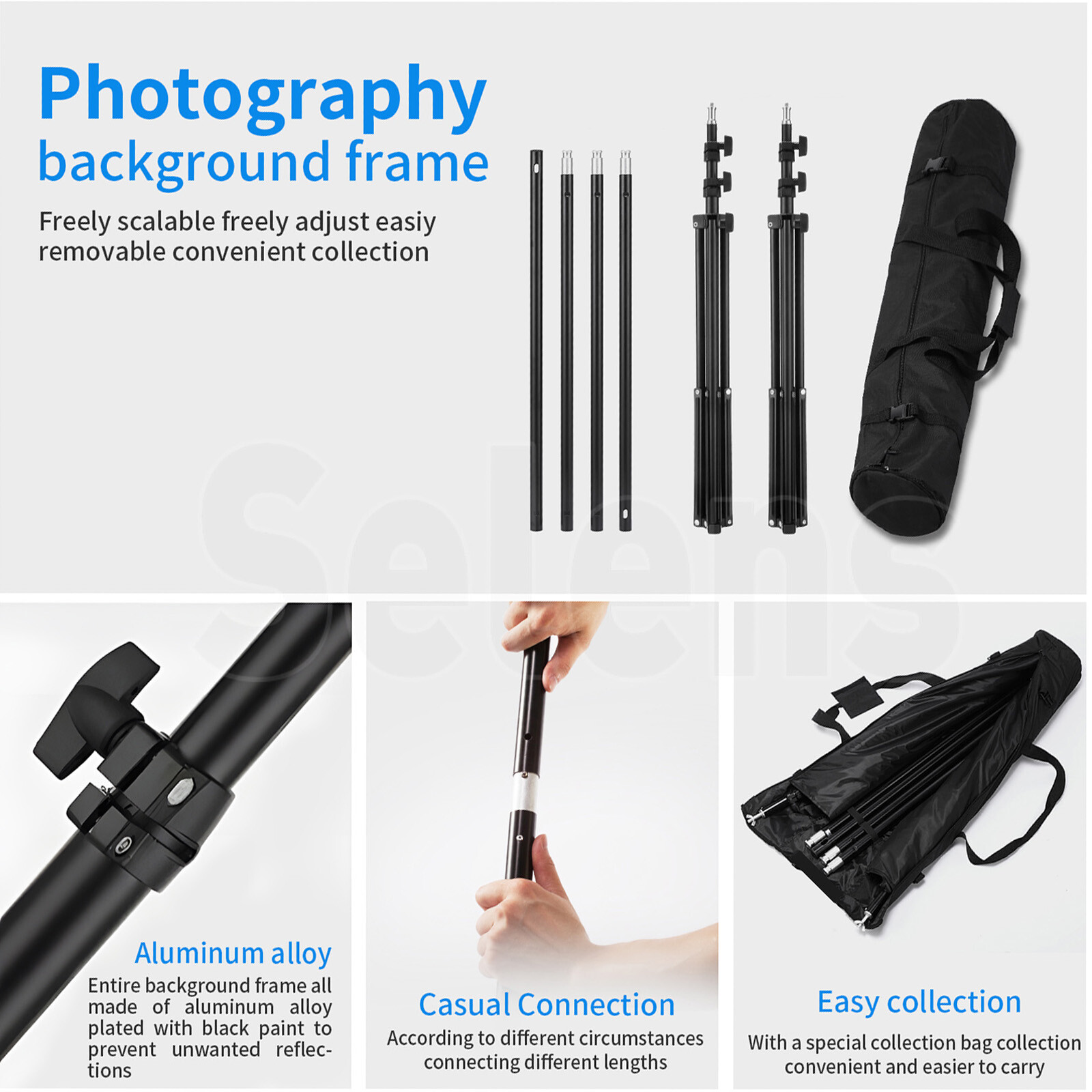 10×10ft Backdrop Stand Kit Large Photography Background Studio Adjustable Banner
