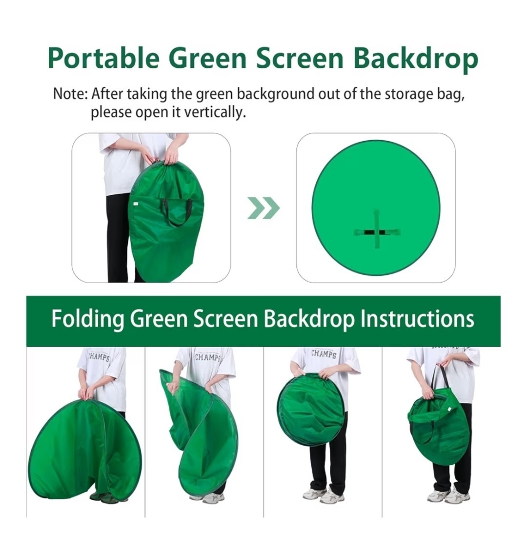 Portable Green Screen Chair 56 in Greenscreen Backdrop with Stand Collapsible