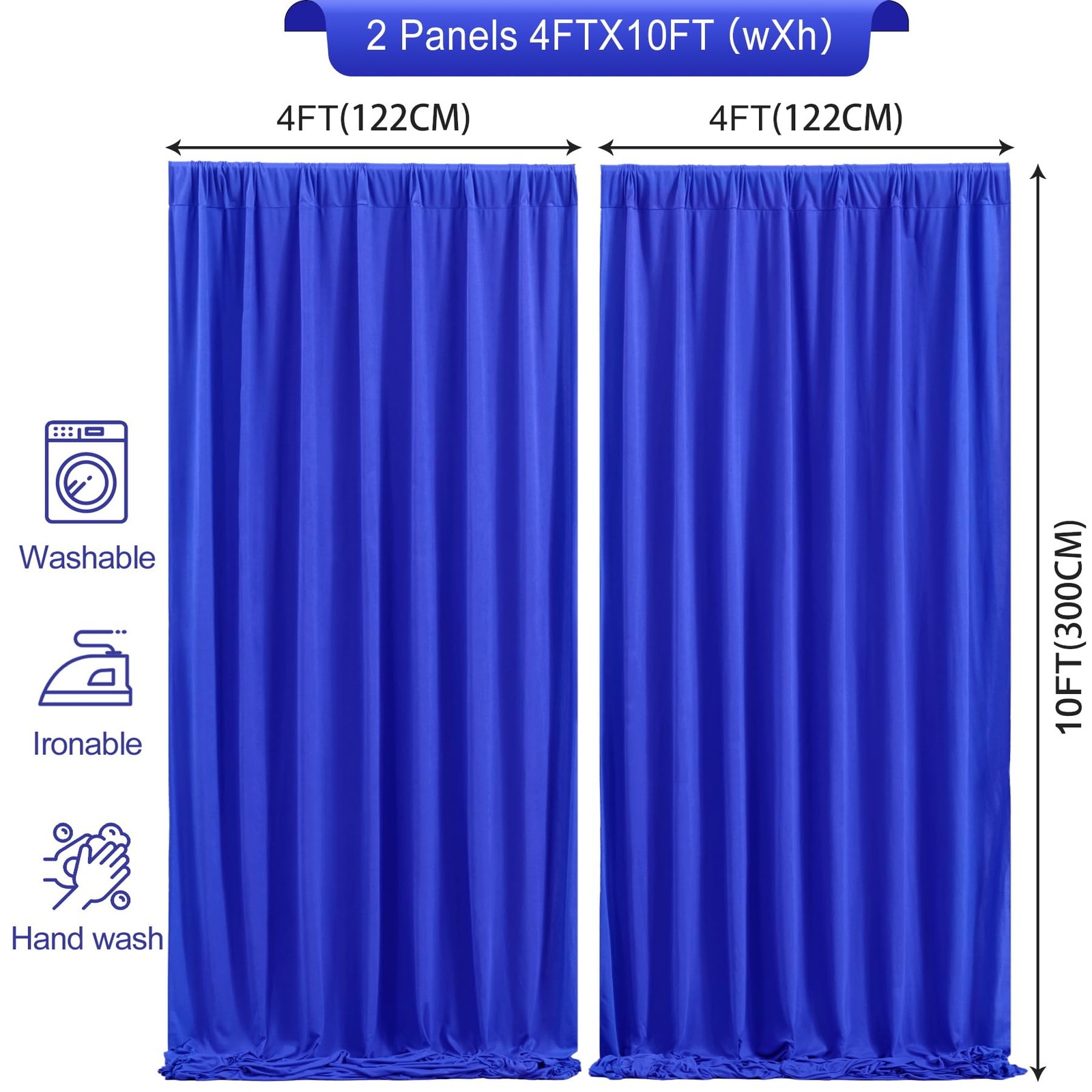 8 x 10ft Royal Blue Backdrop Curtains for Graduation Photo Backdrop Drapes Wr…