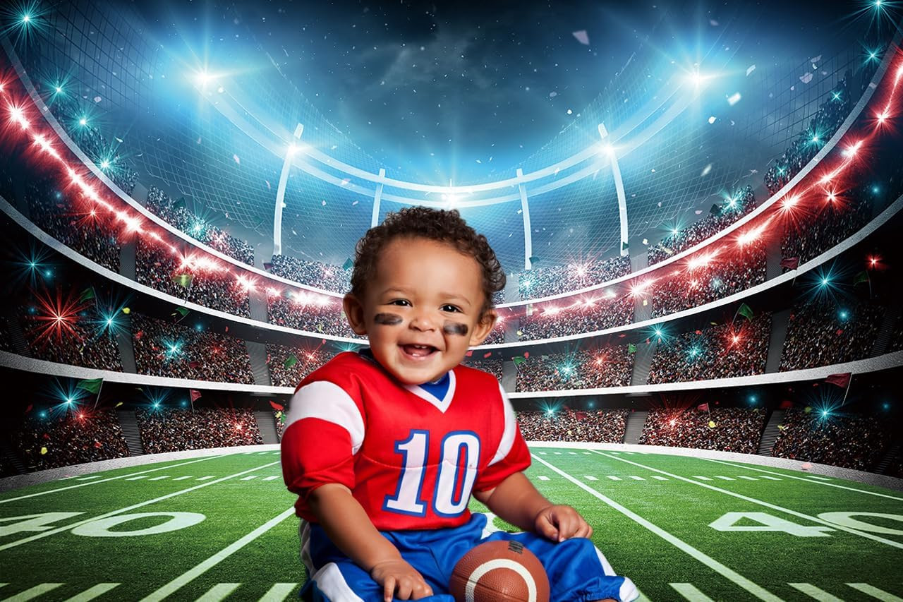 Football Field Backdrop Sports Stadium Auditorium Light Photography Background F