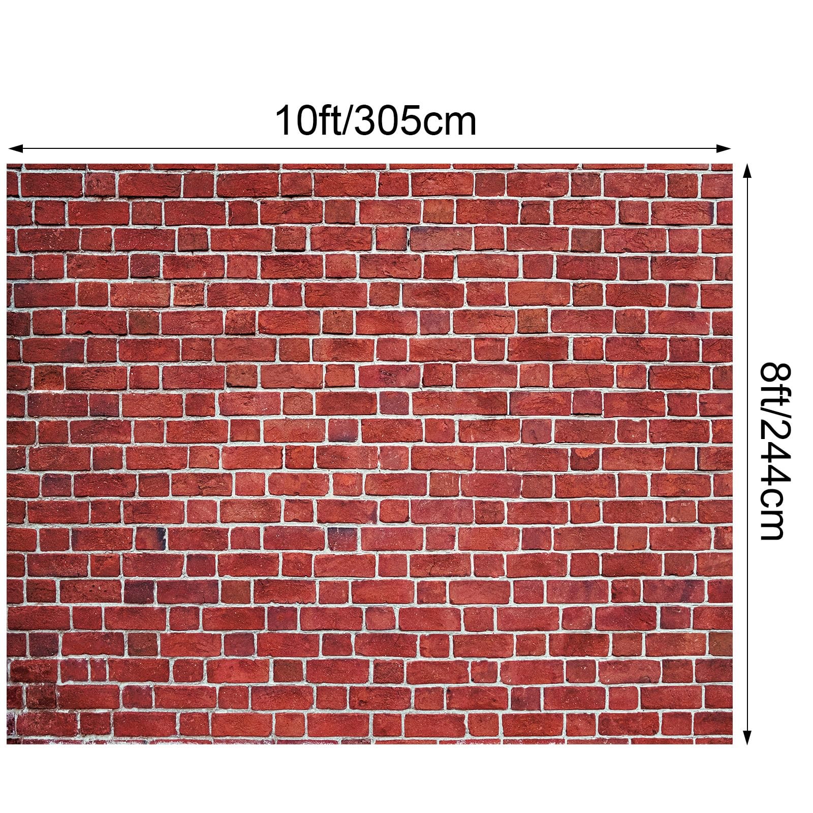 VitalCozy 10 x 8 Ft Brick Wall Backdrop for Photoshoot Polyester Fabric Brick…