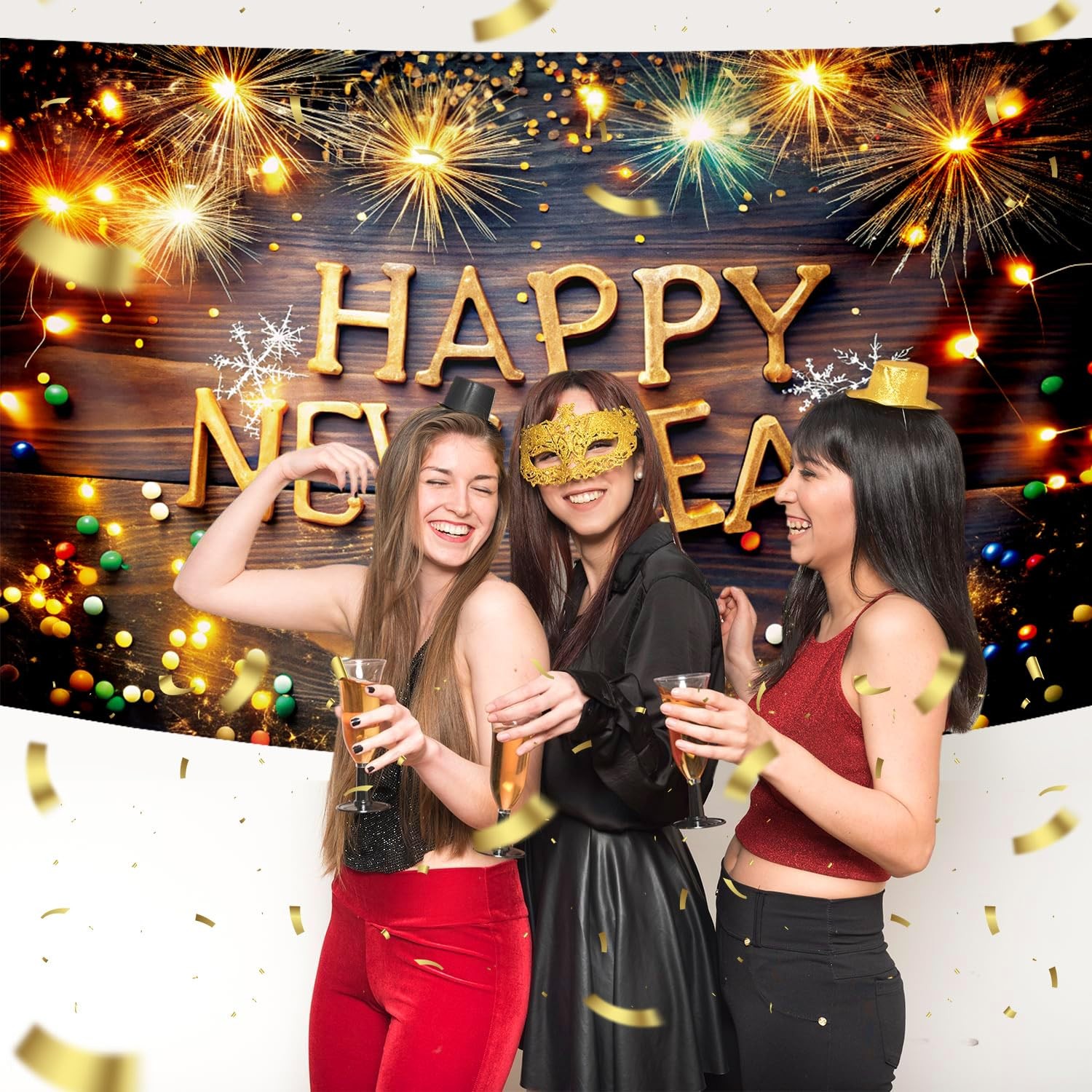 6×3.6FT Happy New Year Photography Backdrop Welcome to 2025 Party Decor