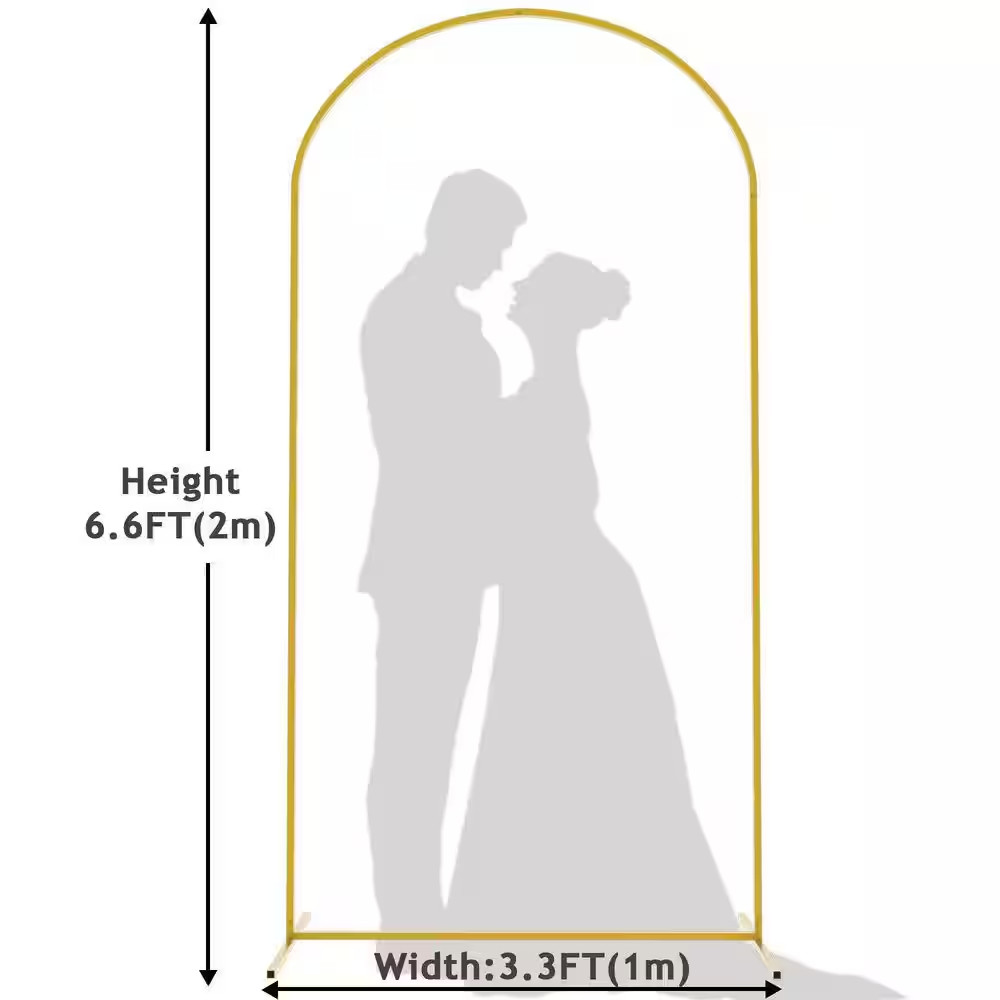79.2 In. X 39.6 In. Arbor Wedding Arch Backdrop Stand Gold Metal Backdrop Stand