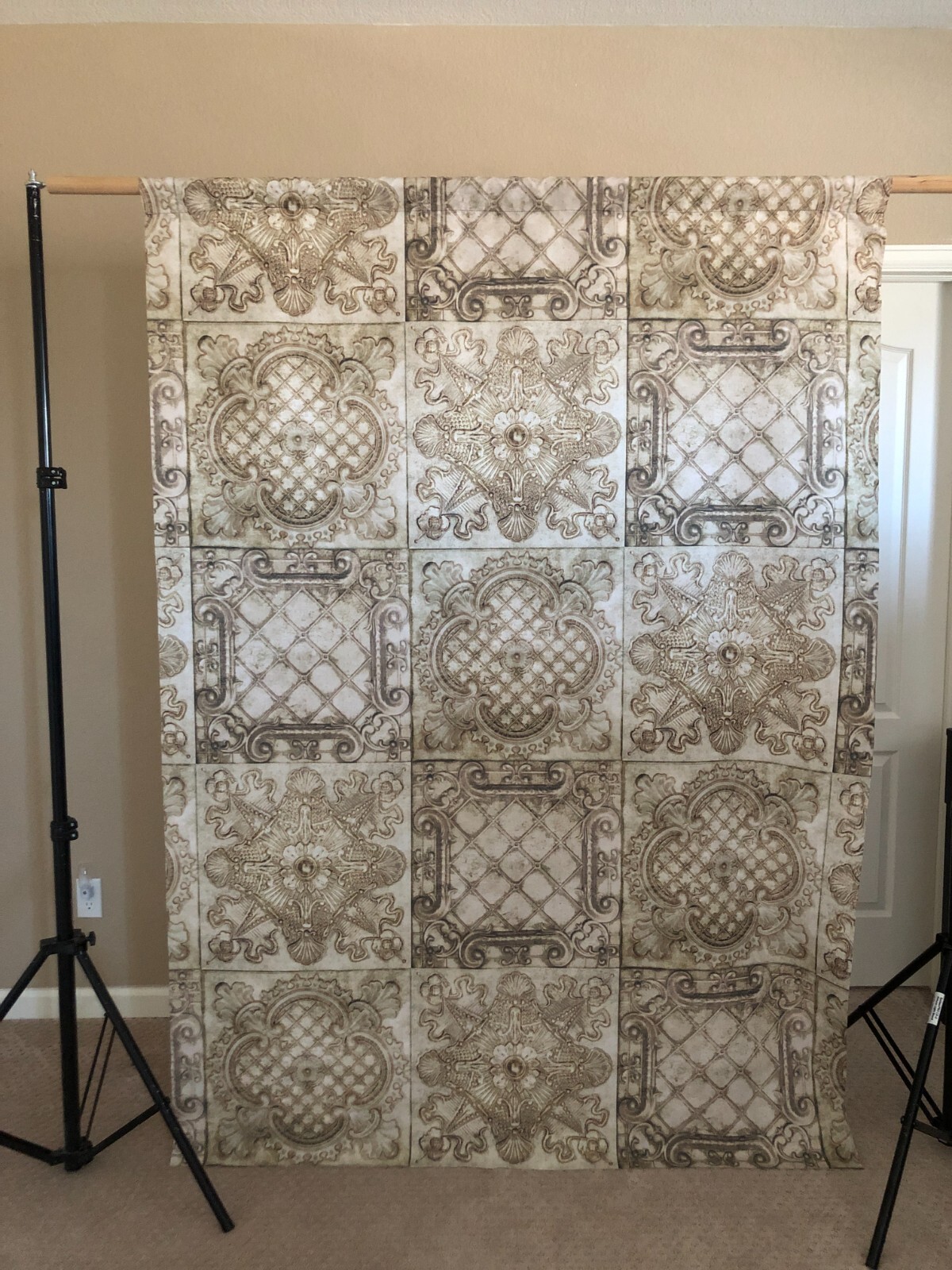 Denny Manufacturing Euromix Tan Printed Photography Backdrop