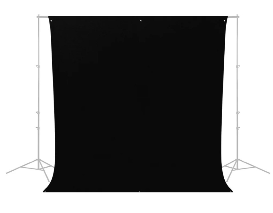 Square Perfect Black Muslin Photo Backdrop Curtain 20ftx10ft Rod Pocket
