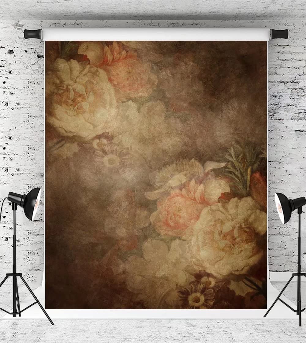 5×7 Ft Fine Art Floral Photography Backdrop Painting Flowers Texture