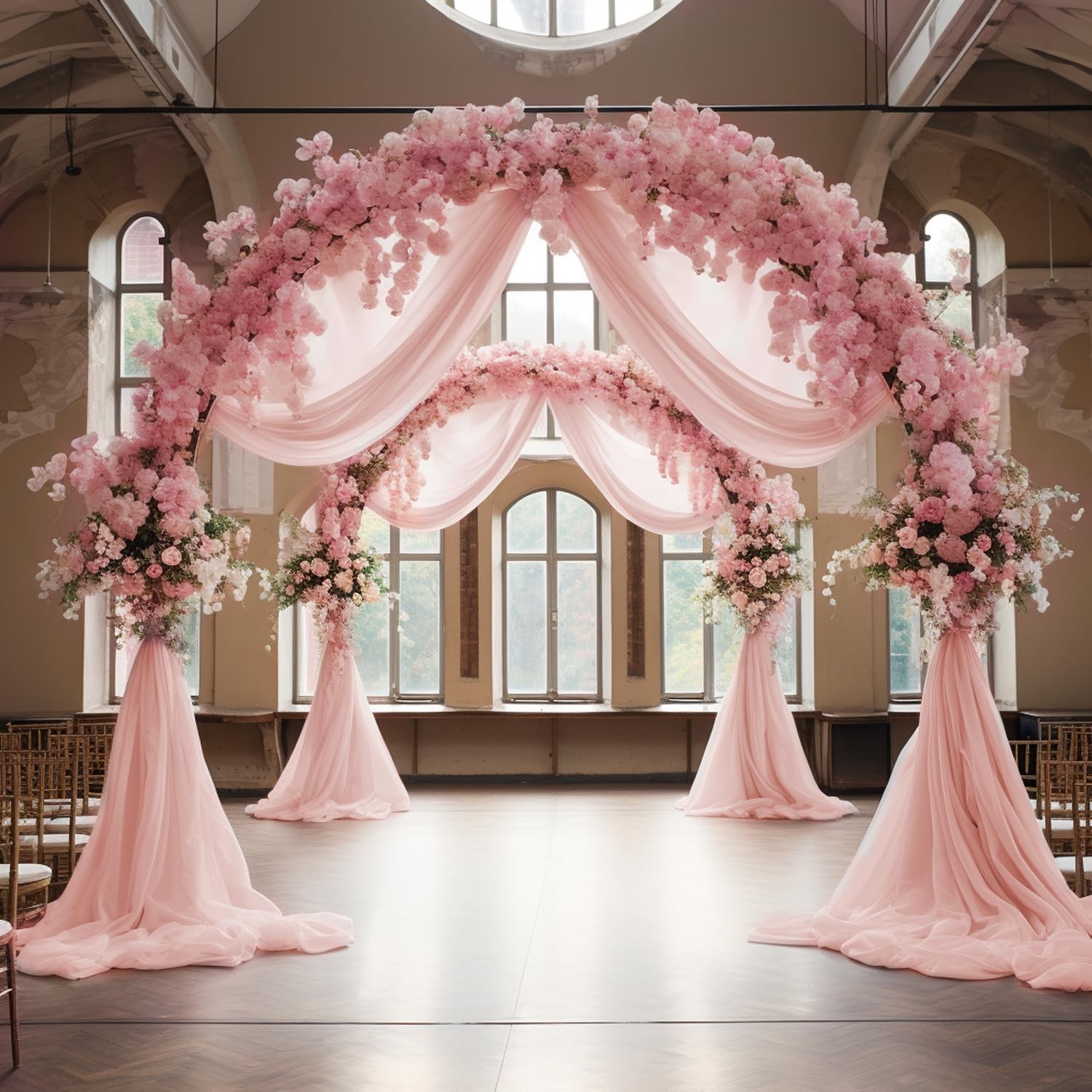 Blush Sheer Wedding Arch Draping Fabric 28.7 Inch x 20 FT Backdrop Decor