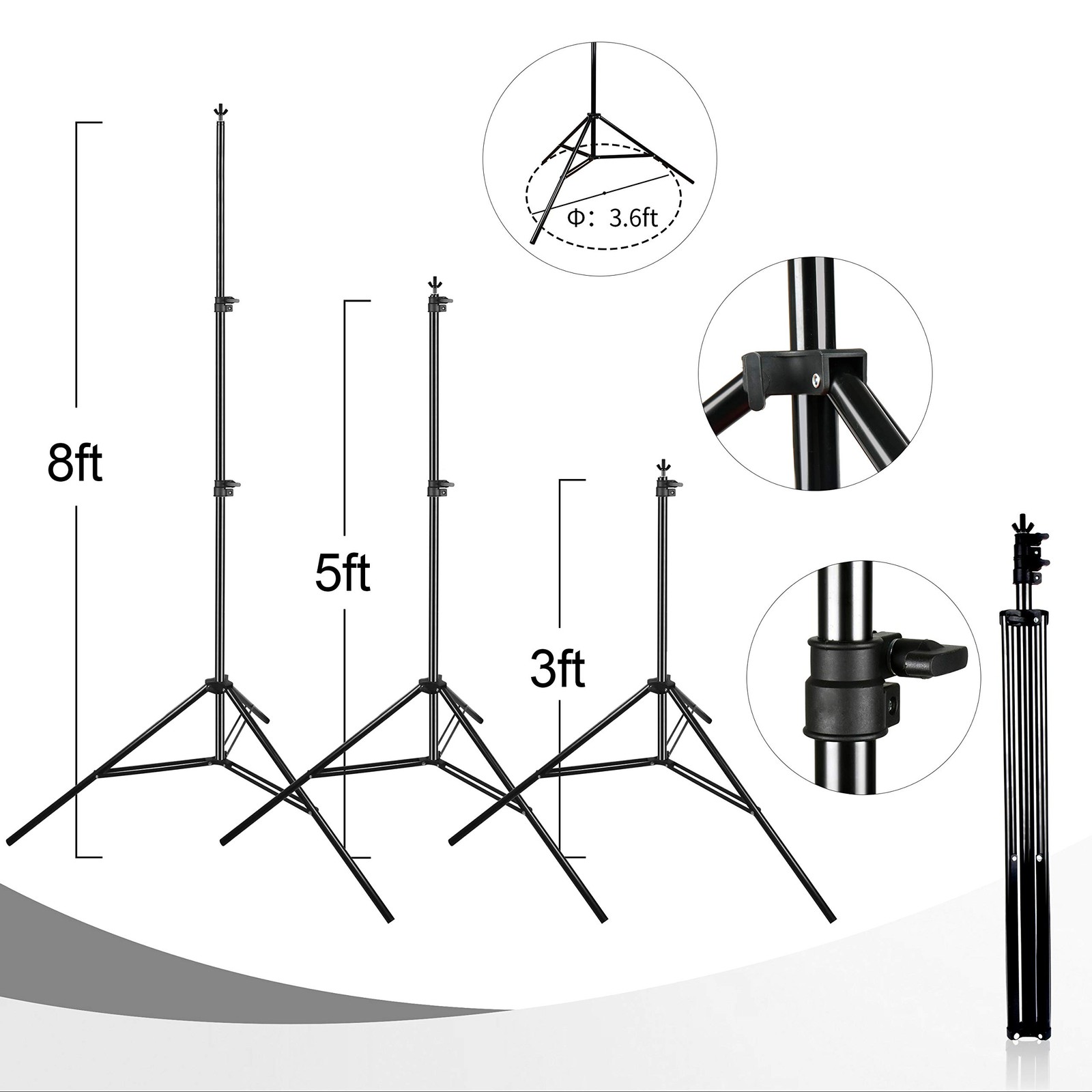 Photography Backdrop Stand, 8 x 8 ft Adjustable Photo Background Holder, Back…